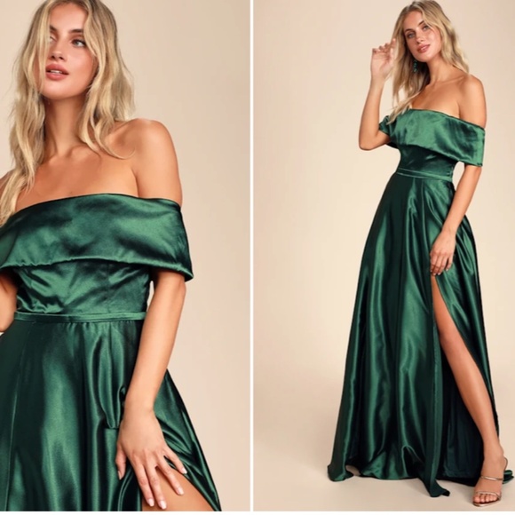 LULUS Sexy Prom Wedding Special Event Emerald Elegant Classy Holidays Gown - Picture 3 of 7